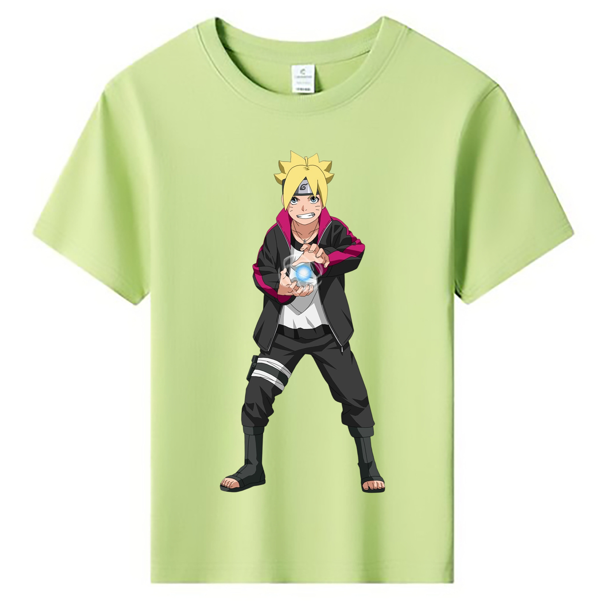 （画像用） NARUTO -ナルト- うずまき ボルト Uzumaki Boruto 綿100％キッズTシャツ（フロントプリント）